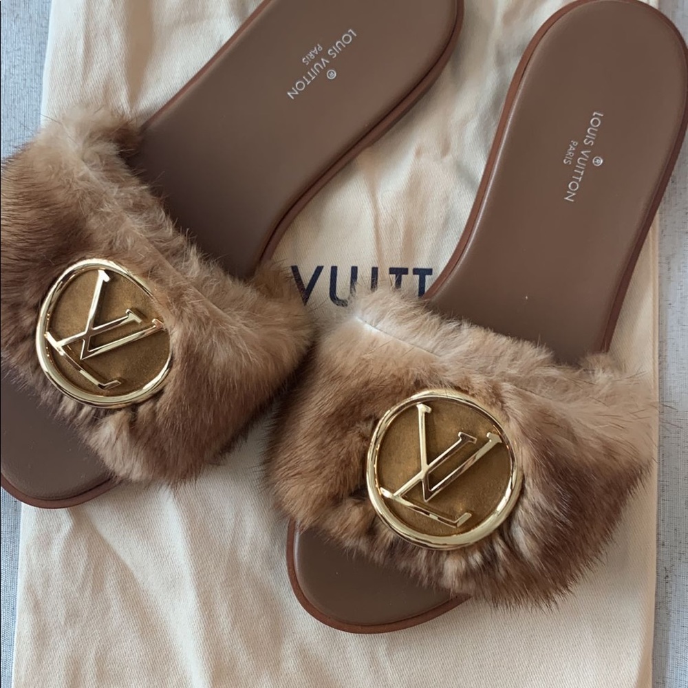 Louis Vuitton Fur Sandals